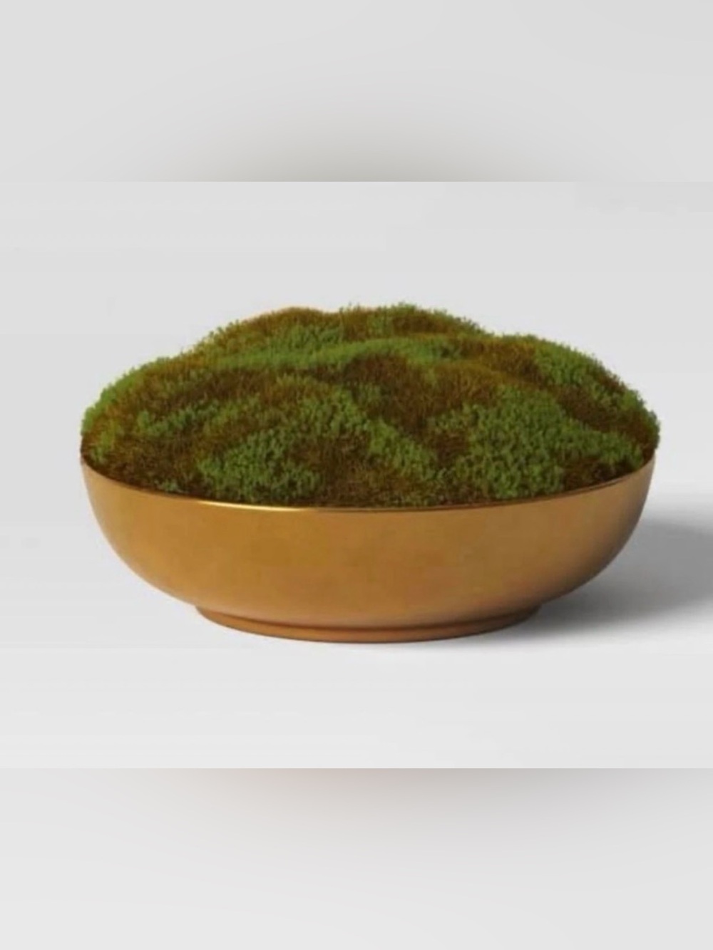 Gold Decorative Bowl with Green Moss Accent- Threshold
